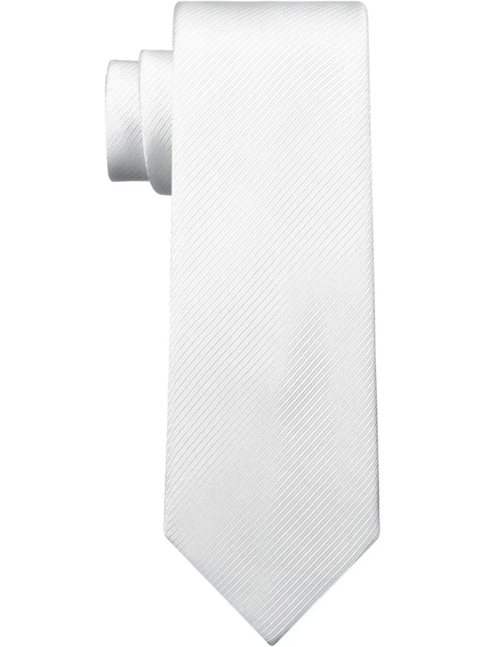 Men's Twill White Microfiber Plain Formal Silk Necktie For Business Dress Tie